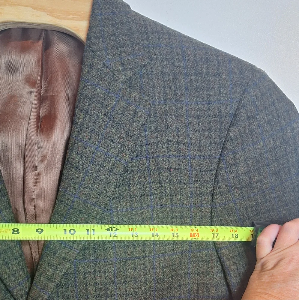 Brooks Brothers Men’s Regent Fit Size 44L Sports Coat‎ Blazer Wool Green Plaid